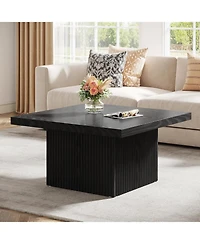 Tribesigns Square Coffee Table, 31.5-Inch Engineered Wood Vintage Brown Center Large Mid-Century Modern Cocktail Table