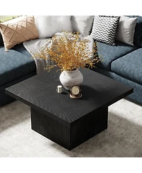 Tribesigns Square Coffee Table, 31.5-Inch Engineered Wood Vintage Brown Center Large Mid-Century Modern Cocktail Table
