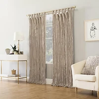 Odelia Distressed Velvet Semi-Sheer Tab Top Curtain Panel