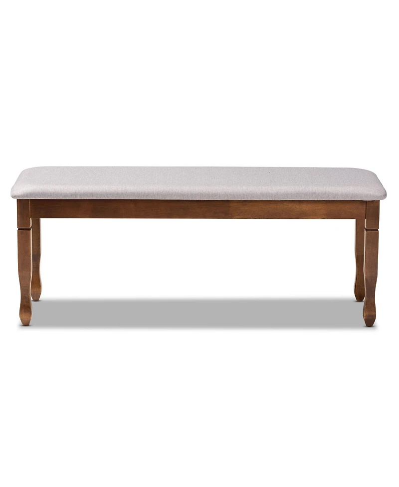 Baxton Studio Corey Modern and Contemporary Grey Fabric Upholstered and Walnut Brown Finished Wood Dining Bench