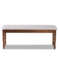 Baxton Studio Corey Modern and Contemporary Grey Fabric Upholstered and Walnut Brown Finished Wood Dining Bench