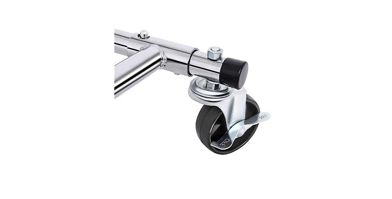 Slickblue Heavy Duty Chrome Plated Garment Rack with Clothes Hanging Bar on Wheels Durable and Mobile