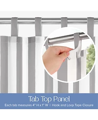 Awesome Home Outdoor Cabana Stripe Uv Protected Privacy Tab Top Curtain Panel, 52"x84"