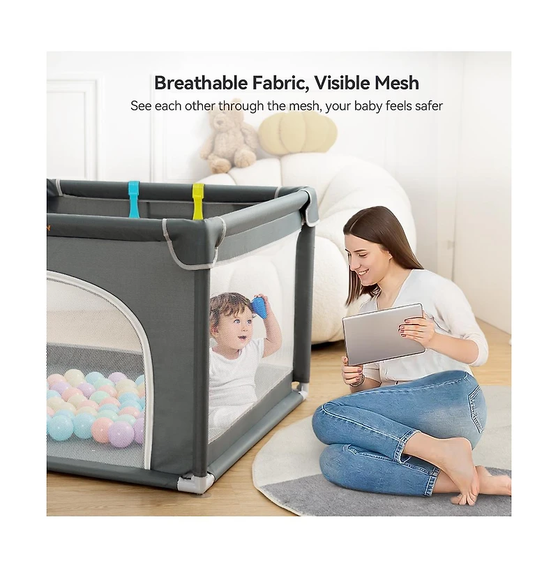 Comomy Small Baby Playpen Activity Center Baby Play Yard Indoor Outdoor 36"x 36"