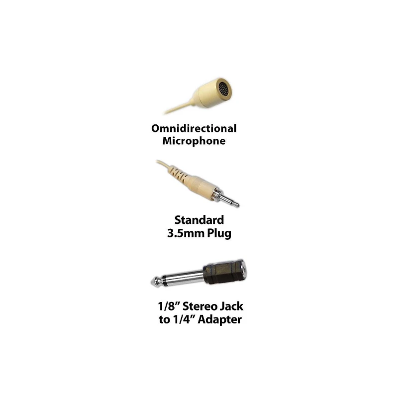 Pyle Universal Head-Worn Microphone, Omni-Directional with Windscreens & 1/4" Adapter