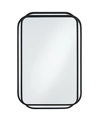 Uttermost Double Radius Matte Black 24" x 36 1/4" Wall Mirror