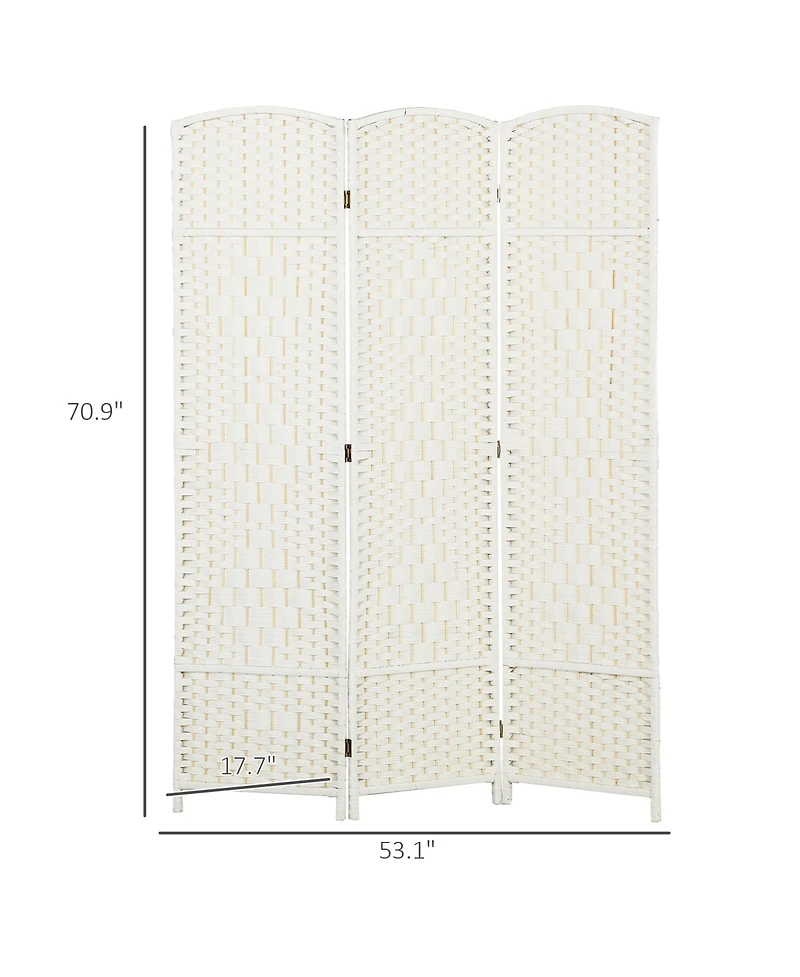 Homcom 6 Panel Room Divider Hand-Woven Freesding Partition,