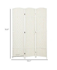 Homcom 6 Panel Room Divider Hand-Woven Freesding Partition,