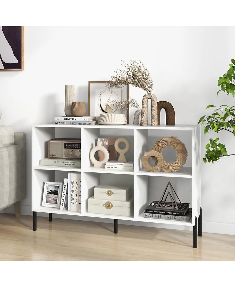 Gouun Open-Back Bookshelf with Drawer for Study