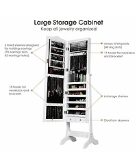 Gouun 14 Led Jewelry Armoire Cabinet with Full Length Mirror and 4 Tilting Angles