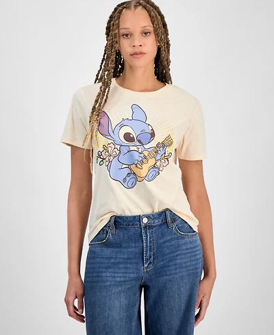 Disney Juniors' Retro Ohana Stitch Crewneck T-Shirt