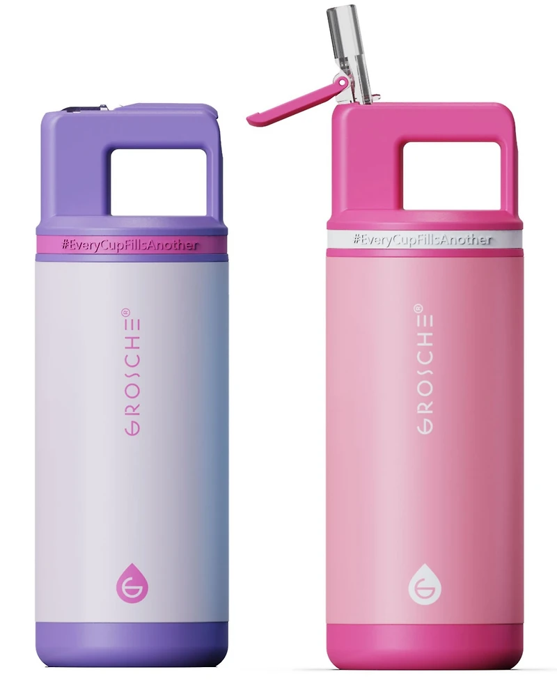 Grosche Alpine Flip 'N Sip 2-Pc. Kids Insulated Water Bottle with Straw