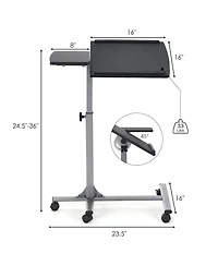 Gouun Adjustable Angle Height Rolling Laptop Table