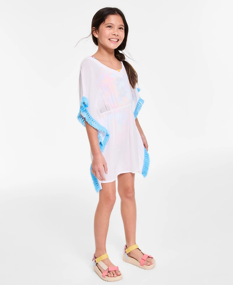 Breaking Waves Big Girls Fringe Kimono Cover-Up