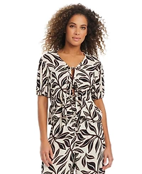 Bar Iii Women's Resort Daze Tie-Front Top Swim Cover-Up, Exclusively at Macy's