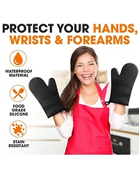 Cheer Collection Set of 2 Premium Silicone Oven Mitts
