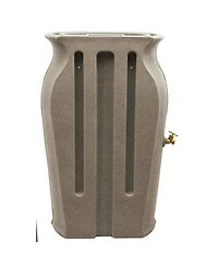 Slickblue 50-Gallon Plastic Urn Rain Barrel with Planter Top for Garden Watering and Conservation