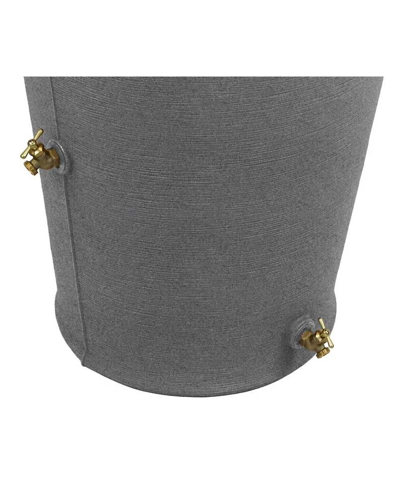 Slickblue 50-Gallon Plastic Urn Rain Barrel with Planter Top for Garden Watering and Conservation