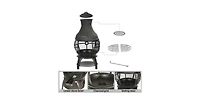 Slickblue 45-inch Cast Iron and Steel Outdoor Fire Pit Chimenea