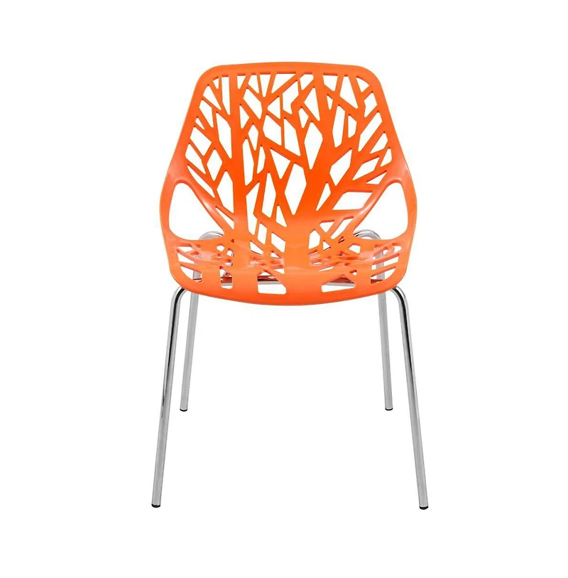 LeisureMod Modern Asbury Dining Chair w/ Chromed Legs