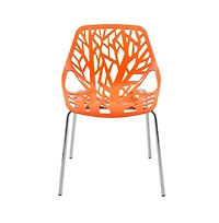 LeisureMod Modern Asbury Dining Chair w/ Chromed Legs