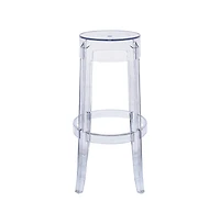 LeisureMod Averill Plastic Barstool with Clear Acrylic Seat and Legs