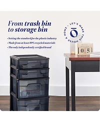 Homz Tall Solid Plastic Drawer Medium Storage Cart with Caster Wheels