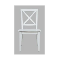 Jofran Eastern Tides Coastal Wire-Brushed Wood X-Back Acacia Dining Chair (Set of 2