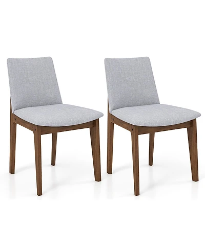Gymax Wooden Dining Chairs of 2 w/ added Cushions High Curved Back for Dining Room