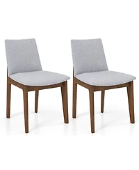Gymax Wooden Dining Chairs of 2 w/ added Cushions High Curved Back for Dining Room