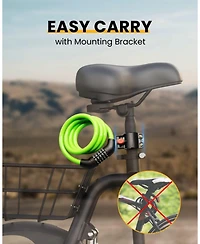 Urbanmax Bike Lock Cable with Combination,High Security Resettable Combination Bicycle Lock Anti-Theft, Scooter Lock with Mounting Bracket for Bikes a