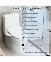Lalahoo Electric Bidet Toilet Seat with Side Panel, Elongated Heated Toilet Seat