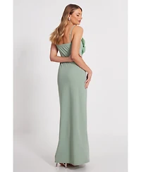 Quiz Women's Scuba Crepe Maxi Dress with 3D Applique Detail