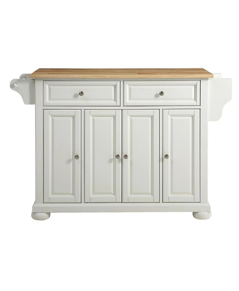 Kitchen Storage Cart with Wood Top – Freestanding Island Cabinet for Extra Counter Space & Organization