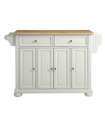 Kitchen Storage Cart with Wood Top – Freestanding Island Cabinet for Extra Counter Space & Organization