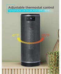 Black+Decker Ceramic Oscillating Tower Heater with Remote Control, Space Heater with Digital Led Display, Black