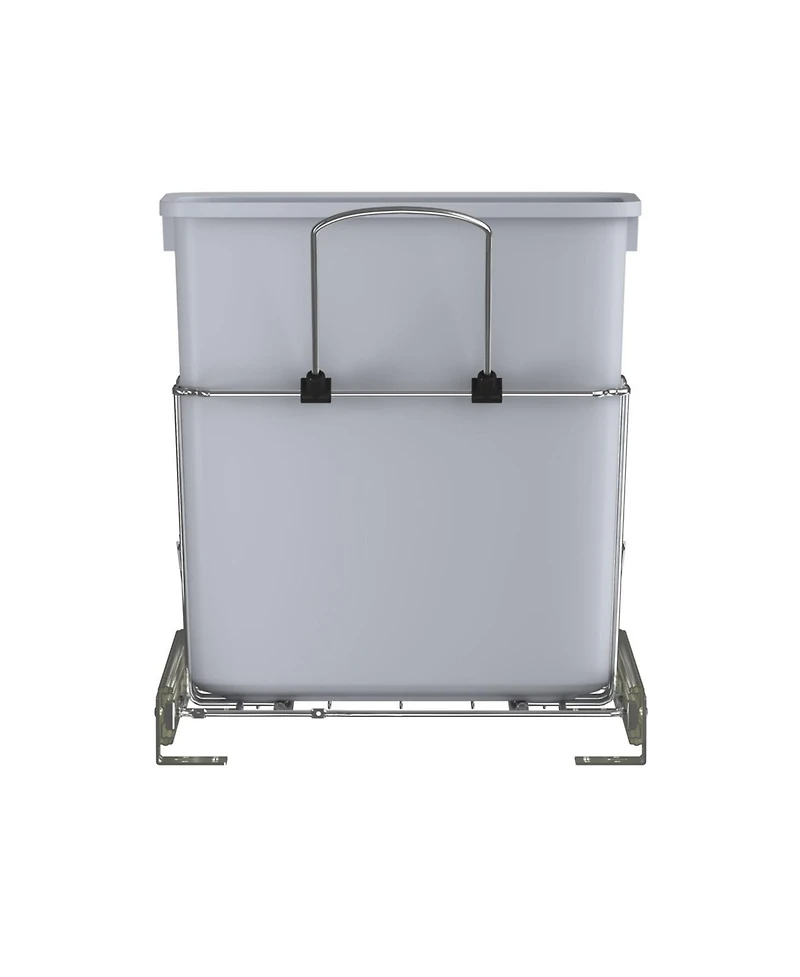 Rev-a-Shelf 20 qt. Universal Waste Container with Rear Basket, Rukd-1420RB-1