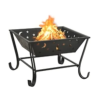 vidaXL Fire Pit with Poker 24.4" Xxl Steel