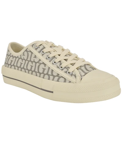 Guess Women's Carey Jacquard Logo Low-Top Lace-Up Sneakers