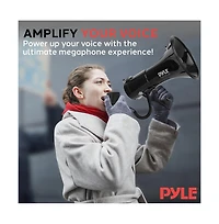 Pyle 50-Watt Portable Megaphone with Siren, MP3 Input, Automatic Siren, Shoulder Strap, Lightweight