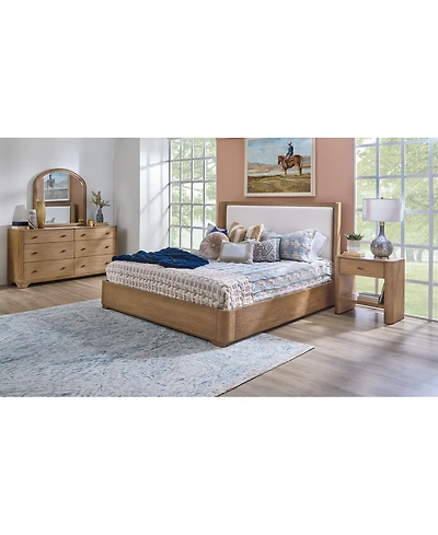 Nordic 3 Pc. King Upholstered Set (Bed, Dresser & Open Nightstand)