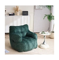 Soft Corduroy Bean Bag Chair with Memory Foam Filling for Living Room-The Pop Home
