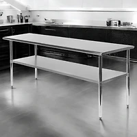 Slickblue Heavy Duty 72 x 24 inch Stainless Steel Kitchen Restaurant Prep Work Table