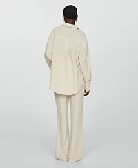 Mango Women's Chest Pocket Cotton Shirt