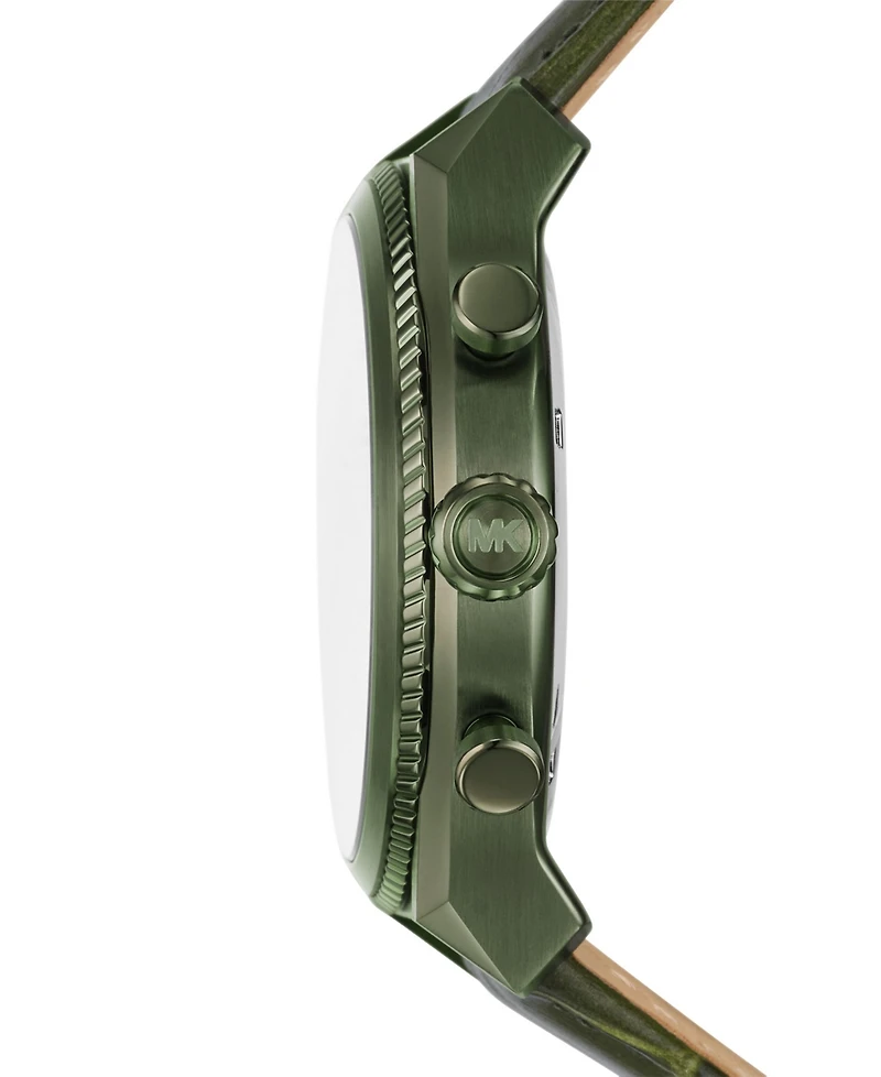 Michael Kors Men's Panorama Chronograph Green Leather Watch, 44mm