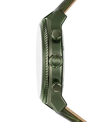 Michael Kors Men's Panorama Chronograph Green Leather Watch, 44mm