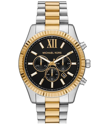Michael Kors Men's Lexington Chronograph Two-Tone Stainless Steel Watch, 44mm