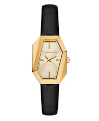 Michael Kors Women's Suri Two-Hand Black Leather Watch, 24x33mm