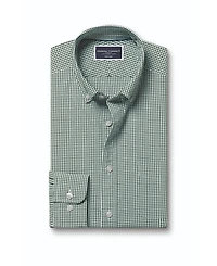 Charles Tyrwhitt Men's Slim Fit Button-Down Collar Non-Iron Stretch Poplin Mini Gingham Shirt