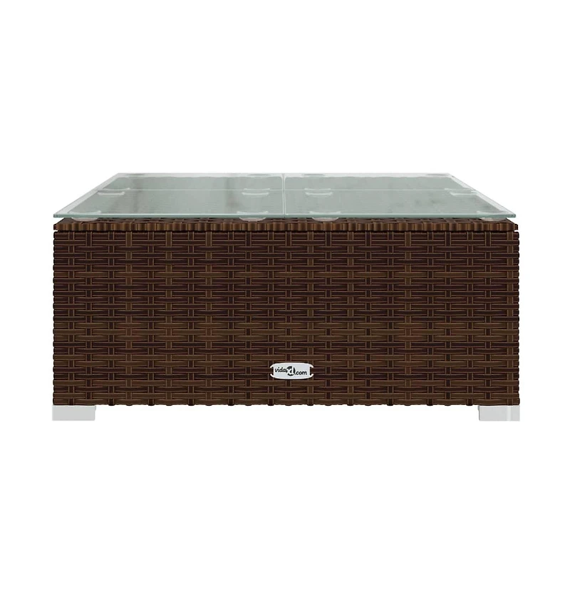 vidaXL 4 Piece Patio Lounge Set with Cushions Brown Poly Rattan